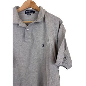 Polo Ralph Lauren Polo Shirt Men's XL Gray Preppy 90s Pima Cotton Vintage Cotton